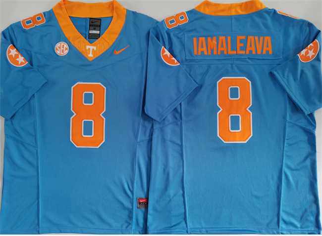 Mens Tennessee Volunteers #8 Nico Iamaleava Blue F.U.S.E. Stitched Jersey